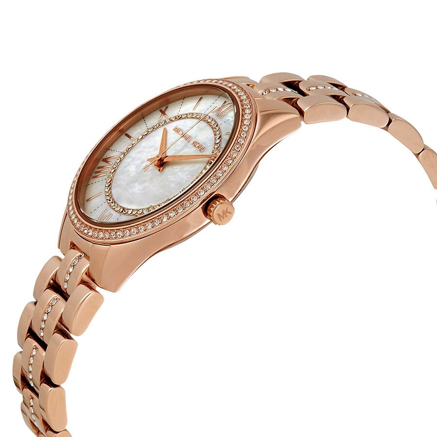 Michael Kors Lauryn Crystal MOP Dial Rose Gold-Tone Women's Watch - MK3716