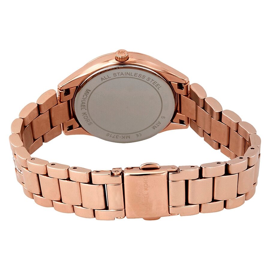 Michael Kors Lauryn Crystal MOP Dial Rose Gold-Tone Women's Watch - MK3716
