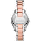 Michael Kors Layton Three Hand Pink Dial Two Tone Steel Strap Watch For Women - MK6894