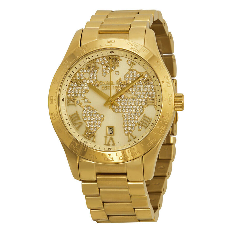 Michael Kors Layton Watch Pave-Embellished Engraved Map Women's Watch MK5959 - The Watches Men & CO