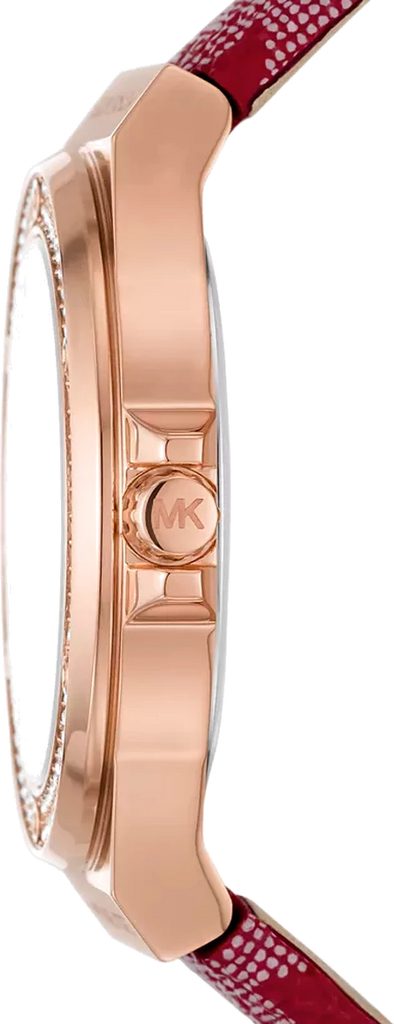 Michael Kors Lennox Pavé Red Genuine Strap Women's Watch - MK7308