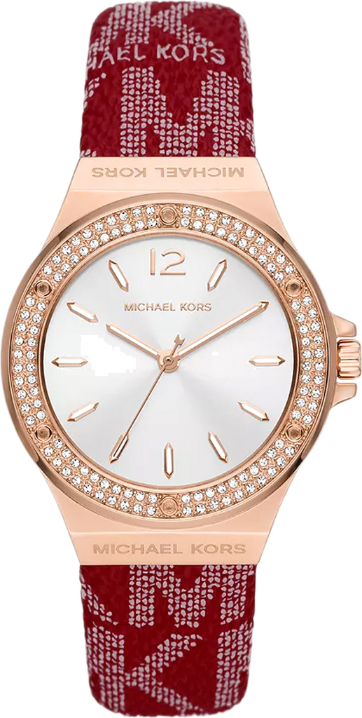 Michael Kors Lennox Pavé Red Genuine Strap Women's Watch - MK7308