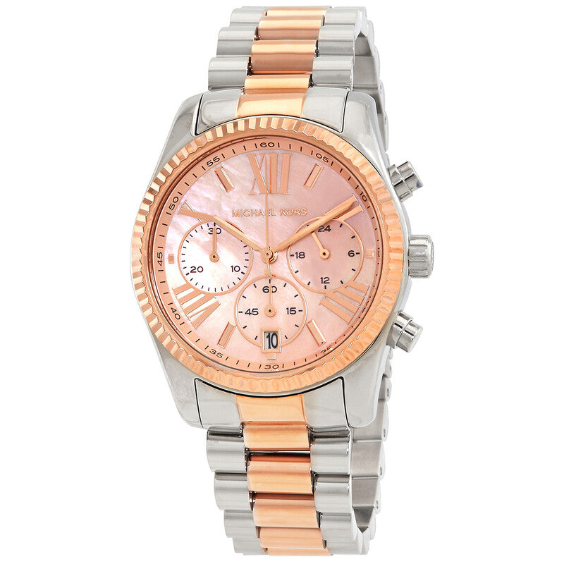 Michael Kors Lexington Chronograph Quartz Rose Gold Dial Ladies Watch MK7219