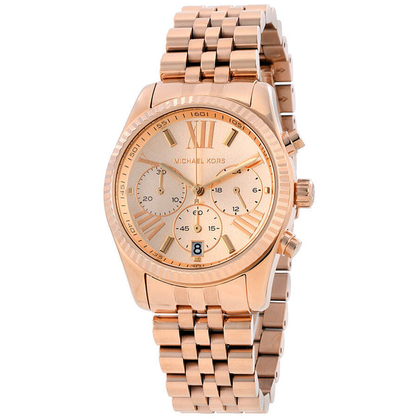 Michael Kors Lexington Chronograph Rose Dial Ladies Watch MK5569 - The Watches Men & CO