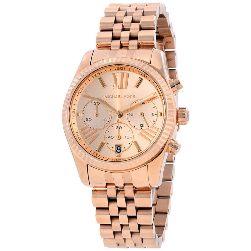 Michael Kors Lexington Chronograph Rose Dial Ladies Watch MK5569 - The Watches Men & CO