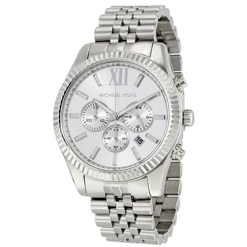 Michael Kors Lexington Chronograph Silver Dial Men's Watch #MK8405 - The Watches Men & CO