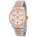 Michael Kors Lexington Chronograph Silver Dial Tri-Tone Ladies Watch #MK5735 - Watches of Australia