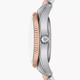 Michael Kors Lexington Three-Hand White Dial Two Tone Steel Strap Watch for Women - MK4817