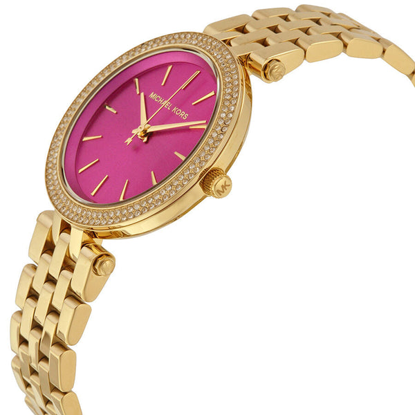 Michael Kors Mini Darci Fuchsia Dial Gold-tone Ladies Watch MK3444 - The Watches Men & CO #2