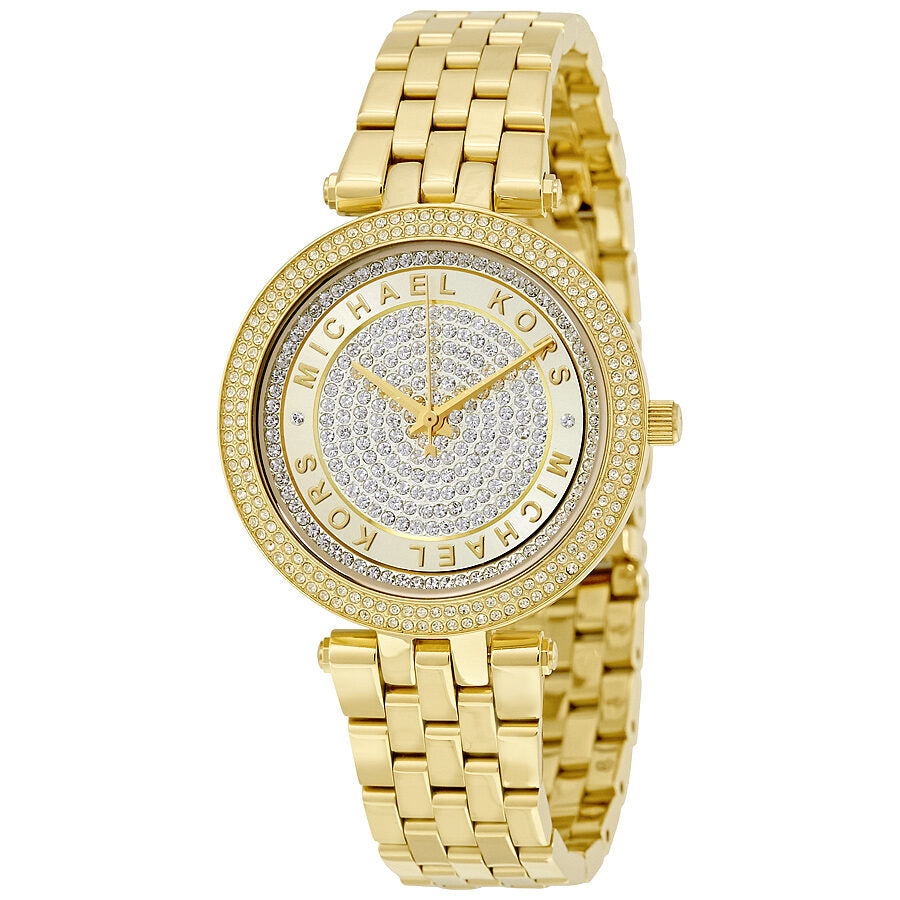 Michael Kors Mini Darci Gold Crystal Pave Dial Ladies Watch MK3445 - The Watches Men & CO