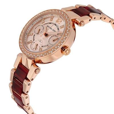 Michael Kors Mini Parker Multi-Function Rose Dial Ladies Watch MK6239