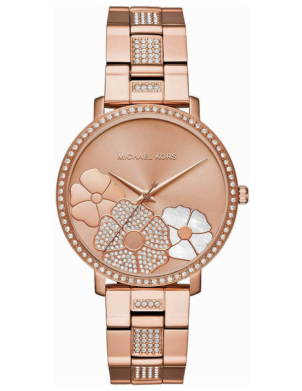 Michael Kors Floral Jaryn Rose Gold Women's Watch  MK3865 - The Watches Men & CO