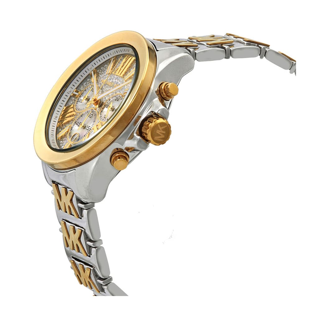 Michael Kors Wren Chronograph Crystals Silver Two Tone Ladies Watch - MK6953