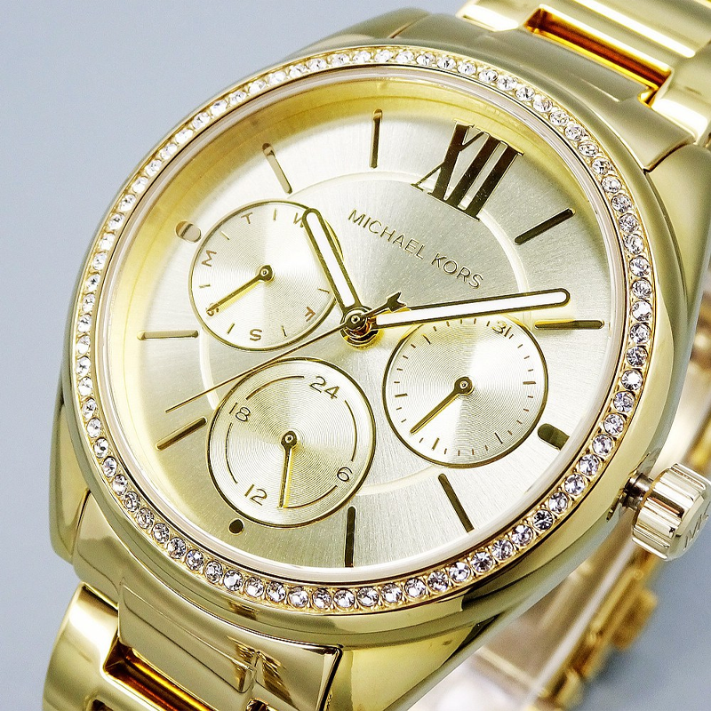 Michael Kors Slim Runway Three-Hand Gold-Tone Women's Watch - MK7090
