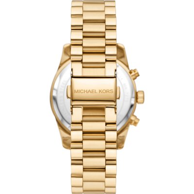Michael Kors MK7276 Lexington watch caseback with gold tone bracelet and metal case