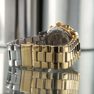 MK7329 two-tone bracelet showing alternating gold and silver links