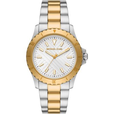 Michael Kors MK9141 Everest two-tone stainless steel watch with white dial and gold-plated bezel