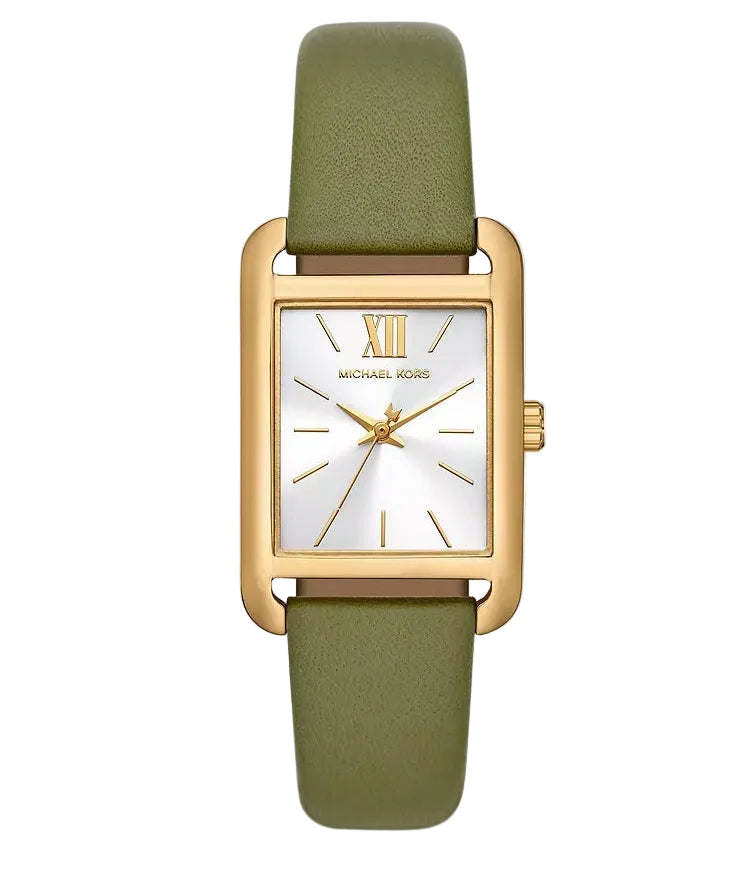 Michael Kors Monroe Three-Hand Green Leather Strap Women's Watch - MKO1028