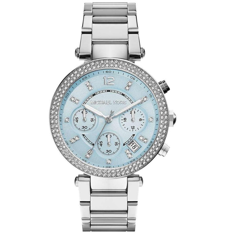 Michael Kors Parker Crystal Paved Silver Ladies Watch  MK6104 - The Watches Men & CO