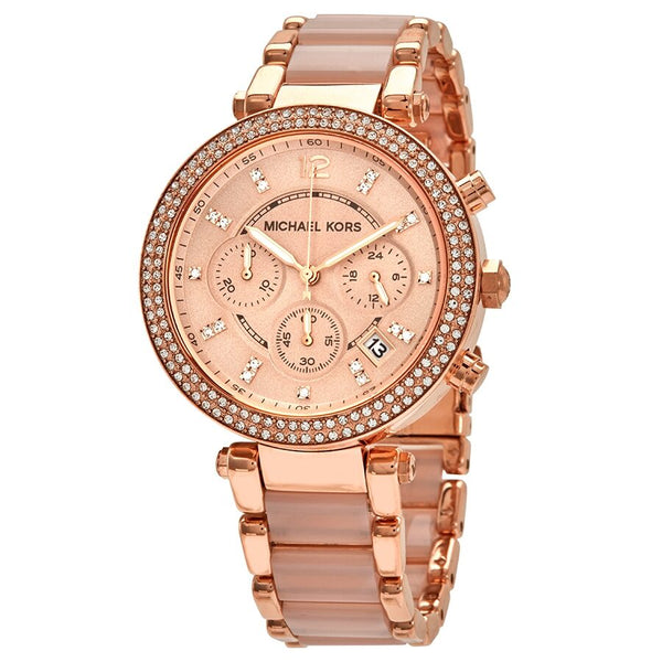 Michael Kors Parker Blush Dial Ladies Watch #MK5896 - The Watches Men & CO