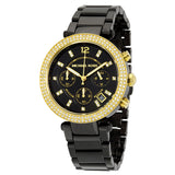 Michael Kors Parker Chronograph Black Dial Black Ion-plated Ladies Watch MK6107 - Watches of Australia