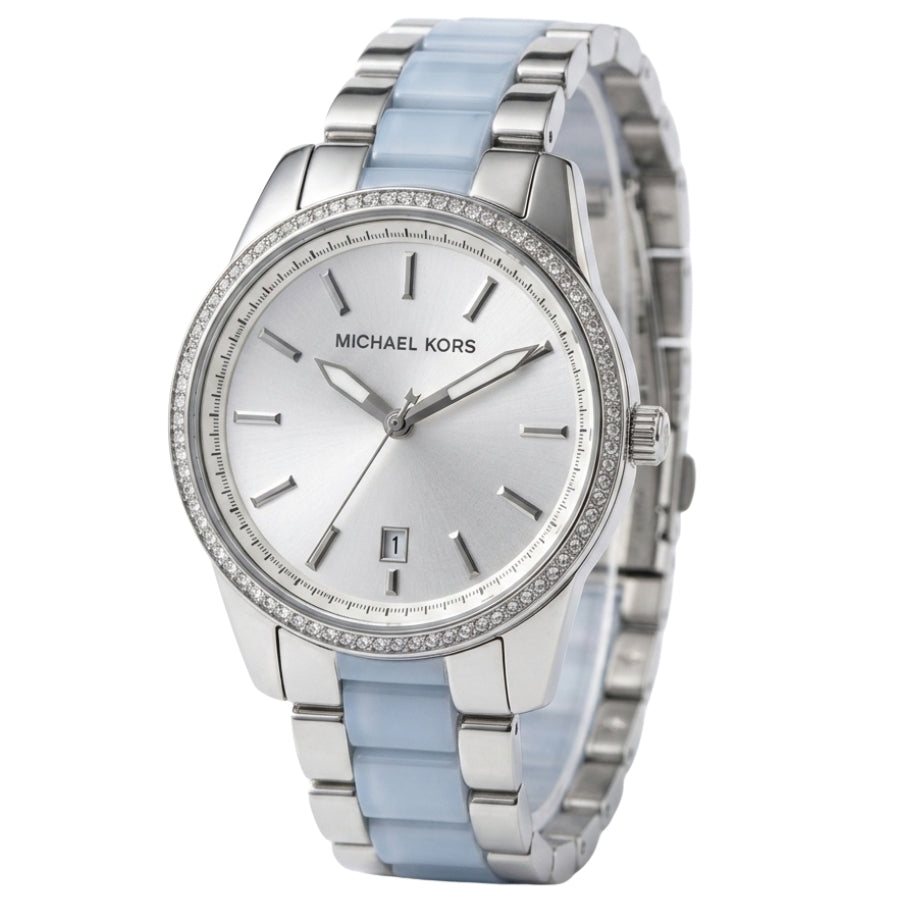 Michael Kors Parker Blue and Silver Women's Watch - MK6348