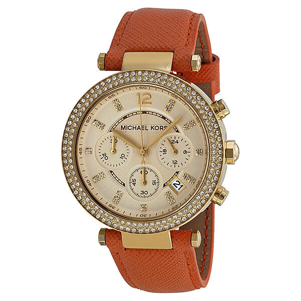 Michael Kors Parkers Chronograph Champagne Dial Gold-tone Ladies Watch MK2279 - The Watches Men & CO