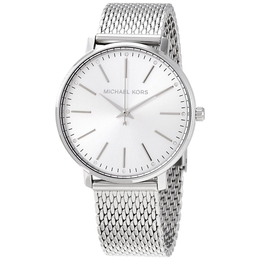 Michael Kors Pyper Quartz Crystal Silver Dial Ladies Watch MK4338