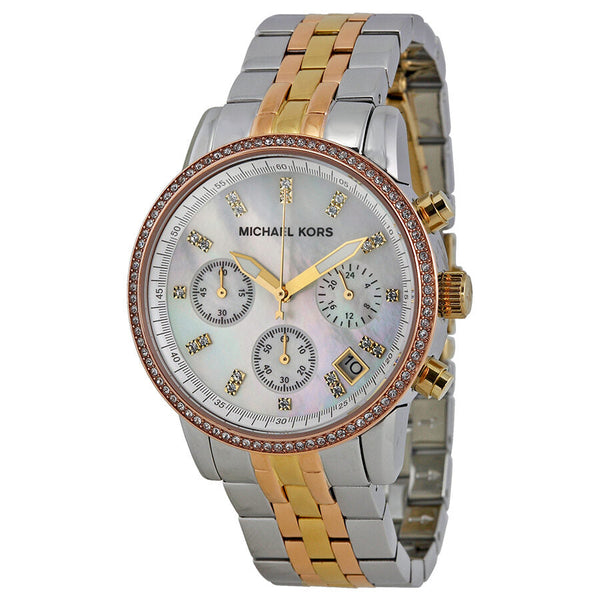 Michael Kors Ritz Chronograph Mother of Pearl Dial Ladies Watch MK5650 - Watches of Australia