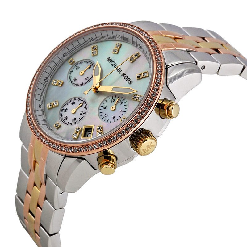 Michael Kors Ritz Chronograph Mother of Pearl Dial Ladies Watch MK5650 - Watches of Australia #2