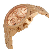 Michael Kors Ritz Chronograph Rose Gold Dial Steel Ladies Watch MK6077