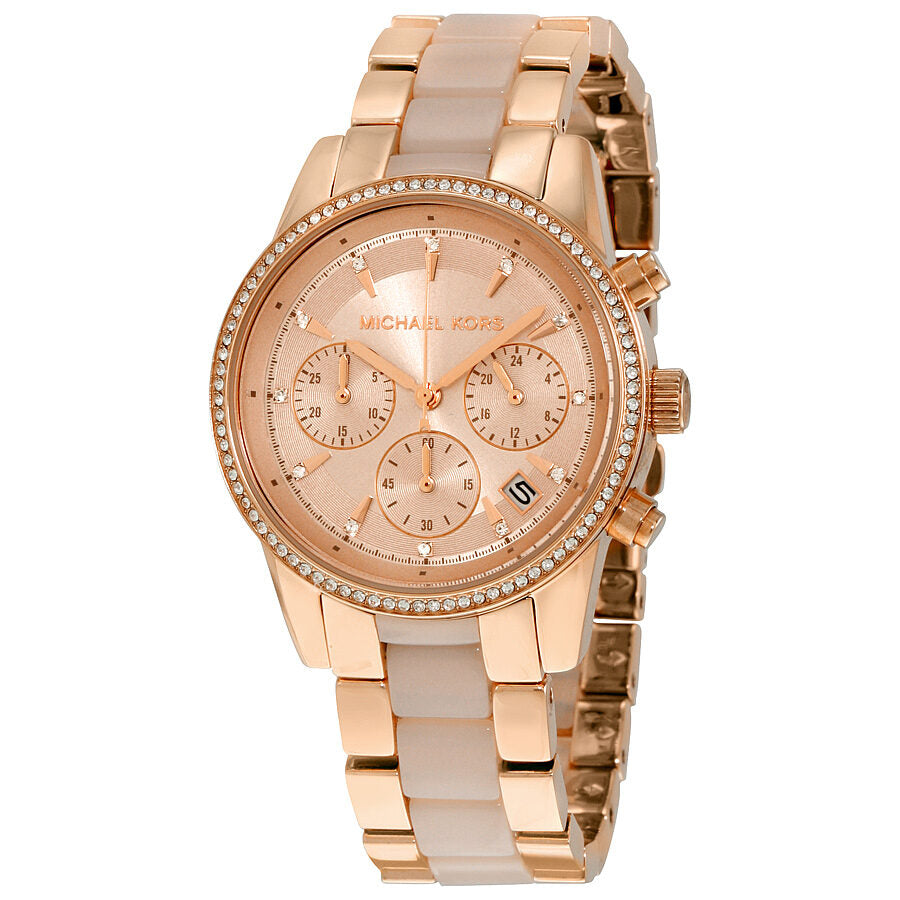 Michael Kors Ritz Chronograph Rose Gold Women's Watch - MK6307