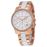 Michael Kors Ritz Quartz Chronograph White Dial Ladies Watch MK6324