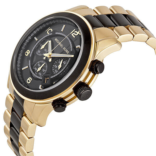 Michael Kors Runway Chronograph Black Dial Gold-Tone Men's Watch #MK8265 - The Watches Men & CO #2