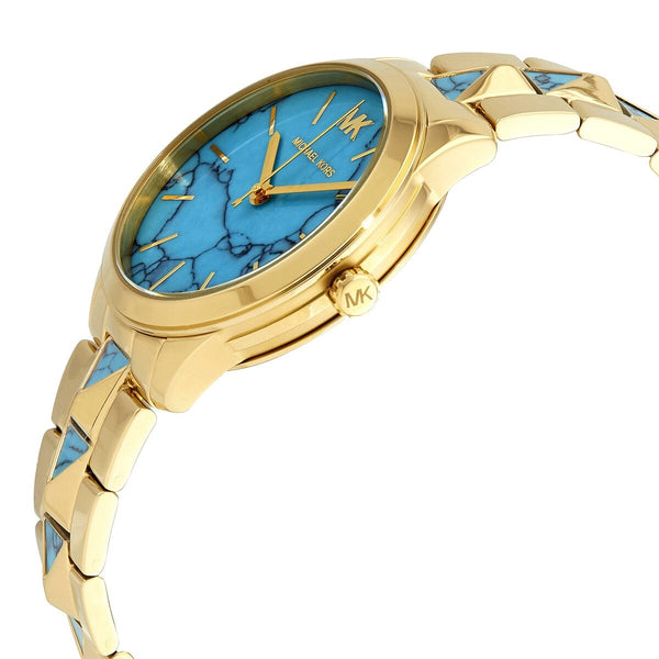 Michael Kors Runway Mercer Turquoise Dial Ladies Watch #MK6670 - The Watches Men & CO #2