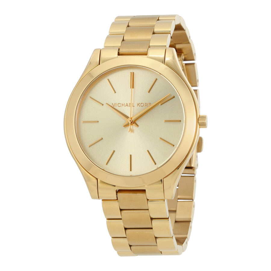 Michael Kors Runway women's watch with champagne dial and gold-tone stainless steel bracelet