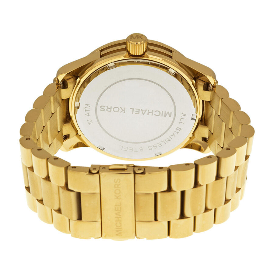 Michael Kors Runway MK5706 gold watch caseback with Michael Kors branding