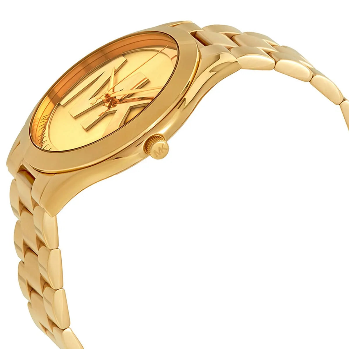 Michael Kors Slim Runway watch side profile displaying case thickness