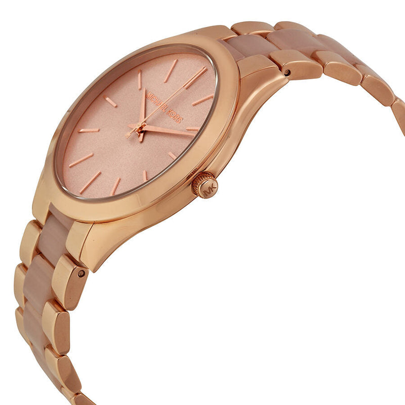 Michael Kors Slim Runway Rose Dial Rose Gold-tone Ladies Watch #MK4294 - The Watches Men & CO #2