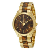 Michael Kors Slim Runway Tortoise-shell Dial Ladies Watch MK4284 - The Watches Men & CO