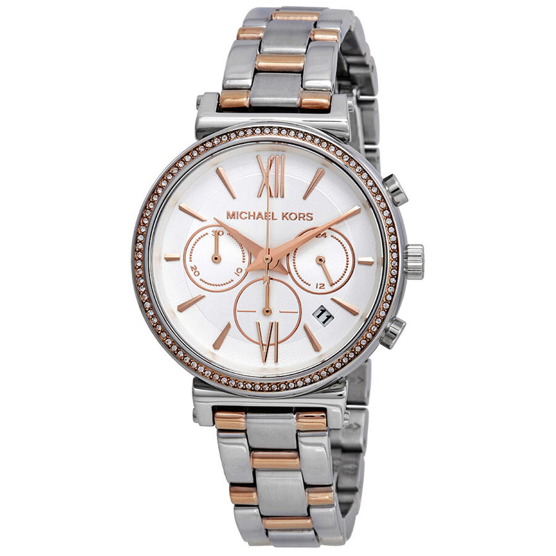 Michael Kors Sofie Chronograph Crystal Silver Dial Ladies Watch MK6558 - Watches of Australia