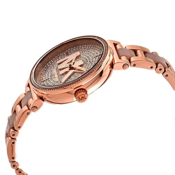 Michael Kors Sofie Quartz Crystal Rose Gold Dial Ladies Watch MK4336 - The Watches Men & CO #2