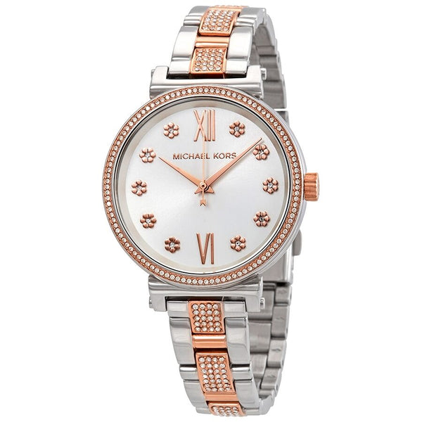 Michael Kors Sofie Crystal Silver Dial Two-tone Ladies Watch MK3880 - Watches of Australia