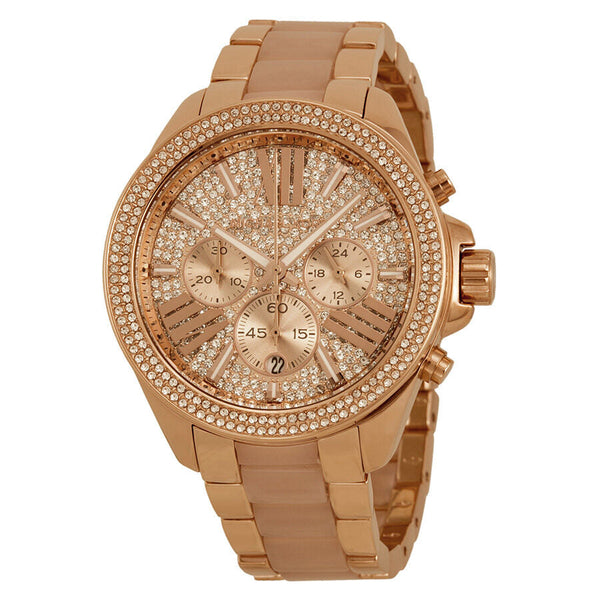 Michael Kors Wren Crystal Pave Dial Chronograph Ladies Watch MK6096 - The Watches Men & CO