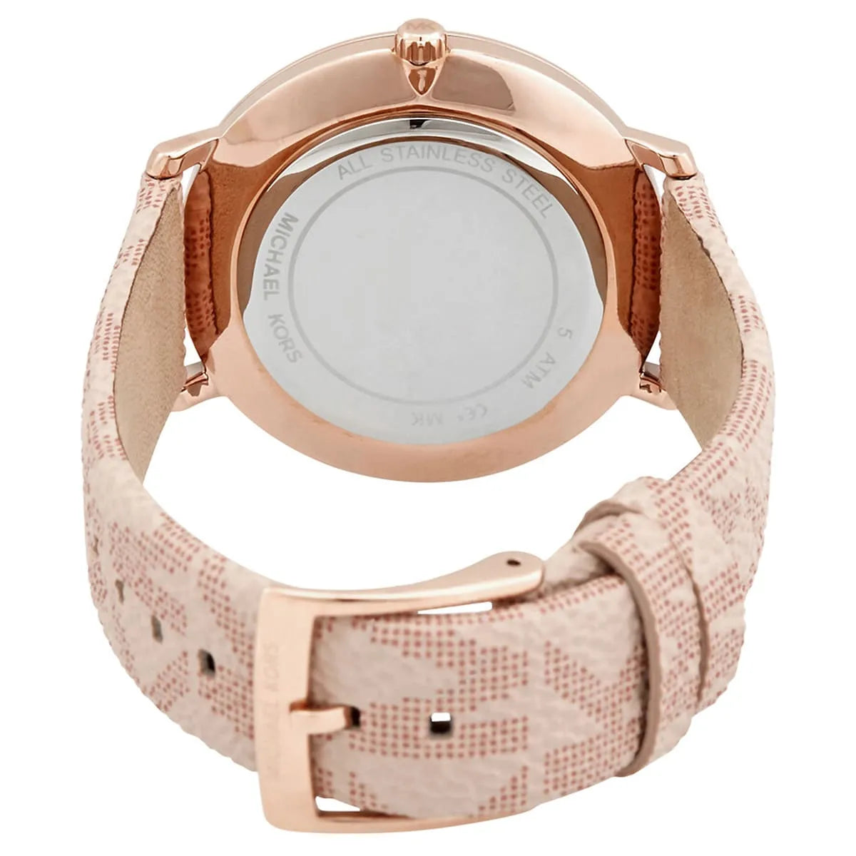 Michael Kors Pyper Silver Dial Pink Genuine Leather Women's Watch - MK2859