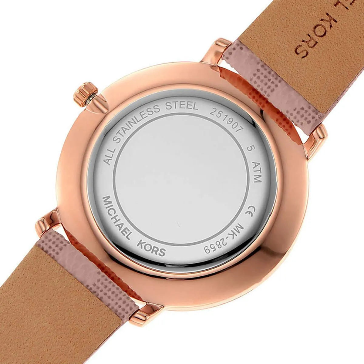 Michael Kors Pyper Silver Dial Pink Genuine Leather Women's Watch - MK2859