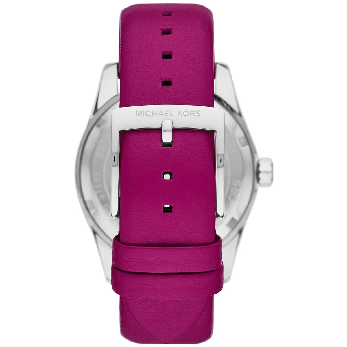 Michael Kors Lexington pink leather strap with silver-tone buckle detail