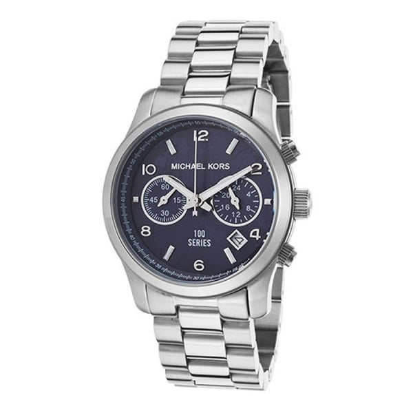 Michael Kors Hunger Stop Chronograph Blue Dial Silver Ladies Watch MK5814 - The Watches Men & CO #2