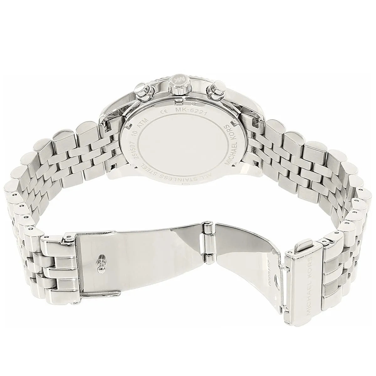 Stainless steel bracelet and clasp of Michael Kors Lexington MK6221 chronograph watch