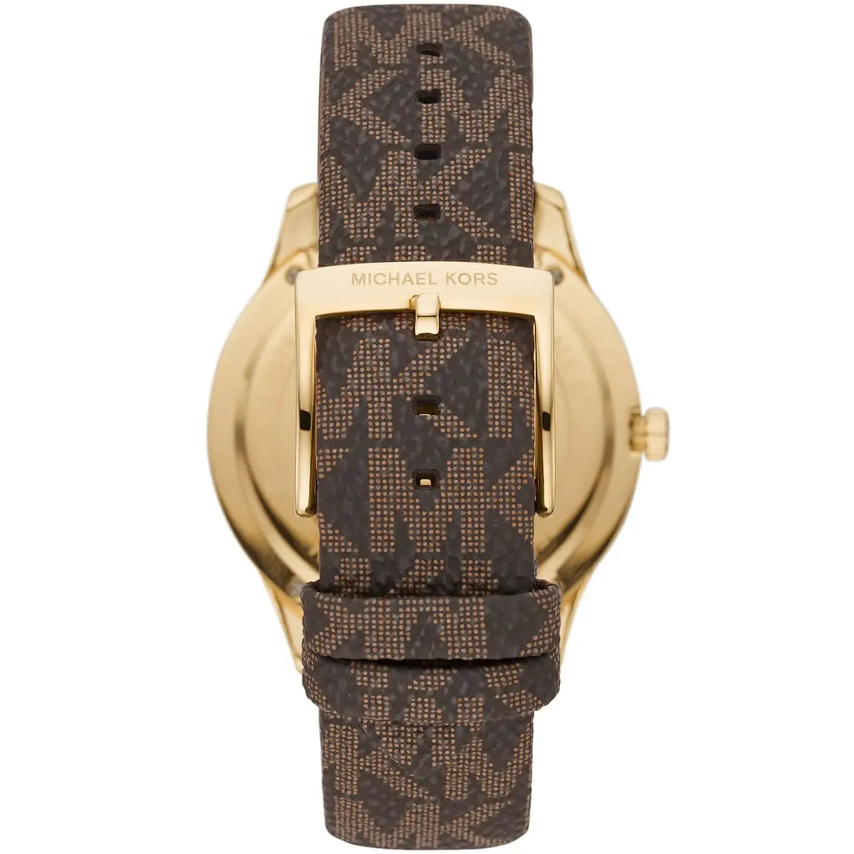 Michael Kors Runway Dive Pavé Dial Brown Coated Canvas Women's Watch - MK6979